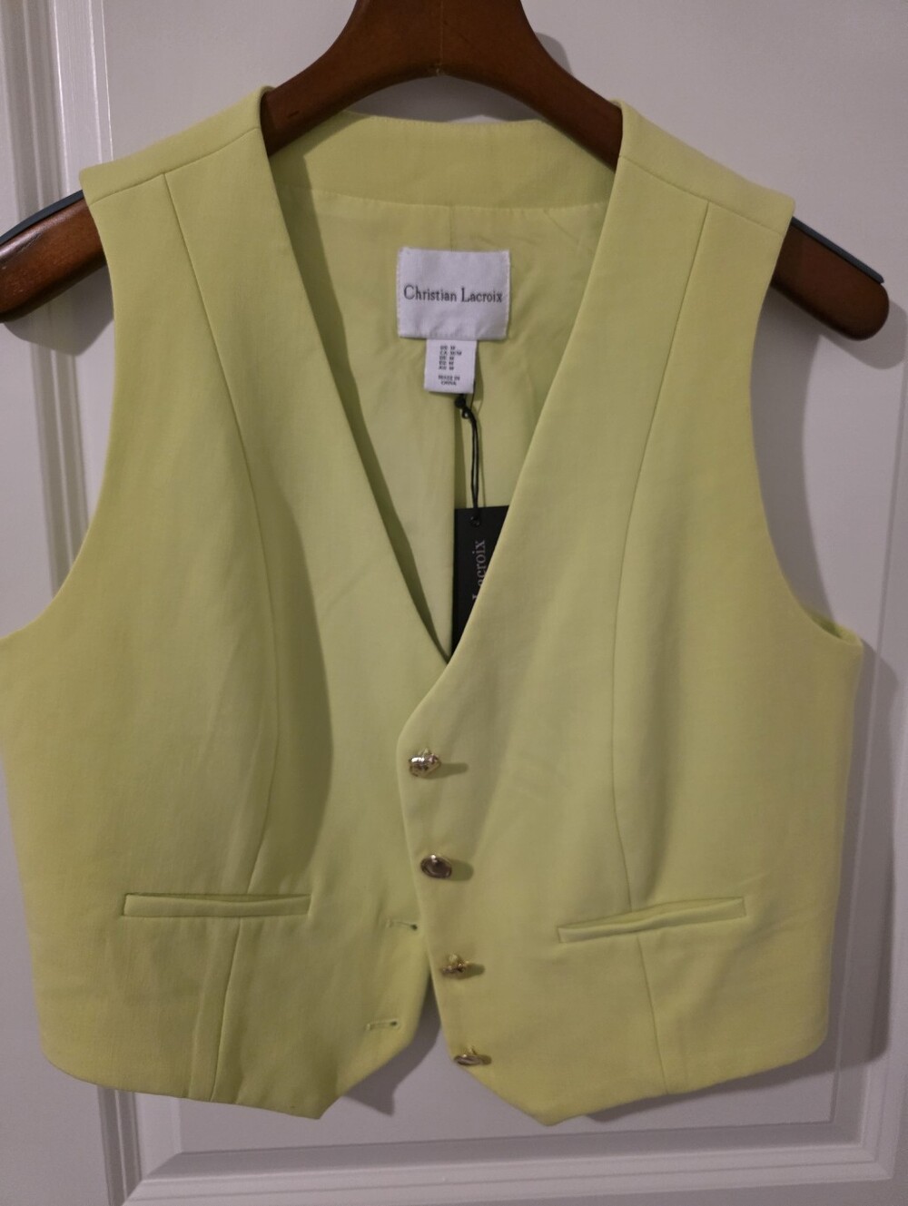 Christian Lacroix Lemon Yellow Tailored Sleeveless Vest